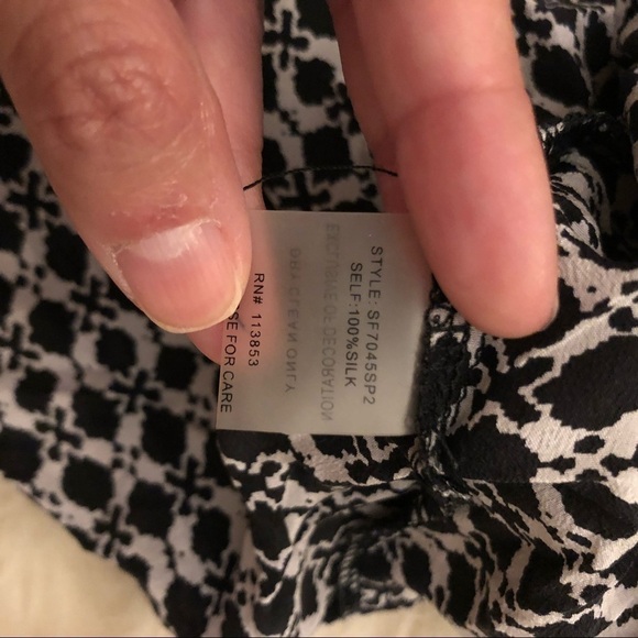 41 Hawthorne geometric print silk top - Picture 5 of 5